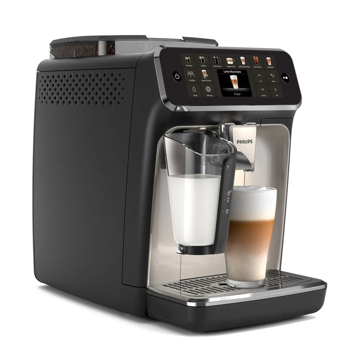 Philips Kaffeevollautomat EP5547/90, 20 Kaffeespezialitäten, LatteGo-Milchsystem, SilentBrew Technologie