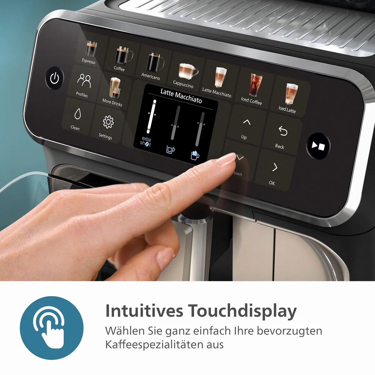 Philips Kaffeevollautomat EP5547/90, 20 Kaffeespezialitäten, LatteGo-Milchsystem, SilentBrew Technologie 5