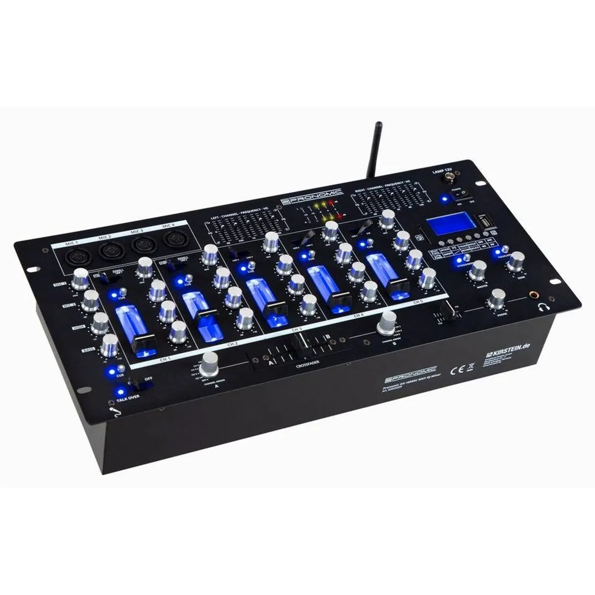 Pronomic DX-165REC MKII DJ-Mixer, vielseitiger 5-Kanal-Mischer mit USB/SD/Bluetooth-Player