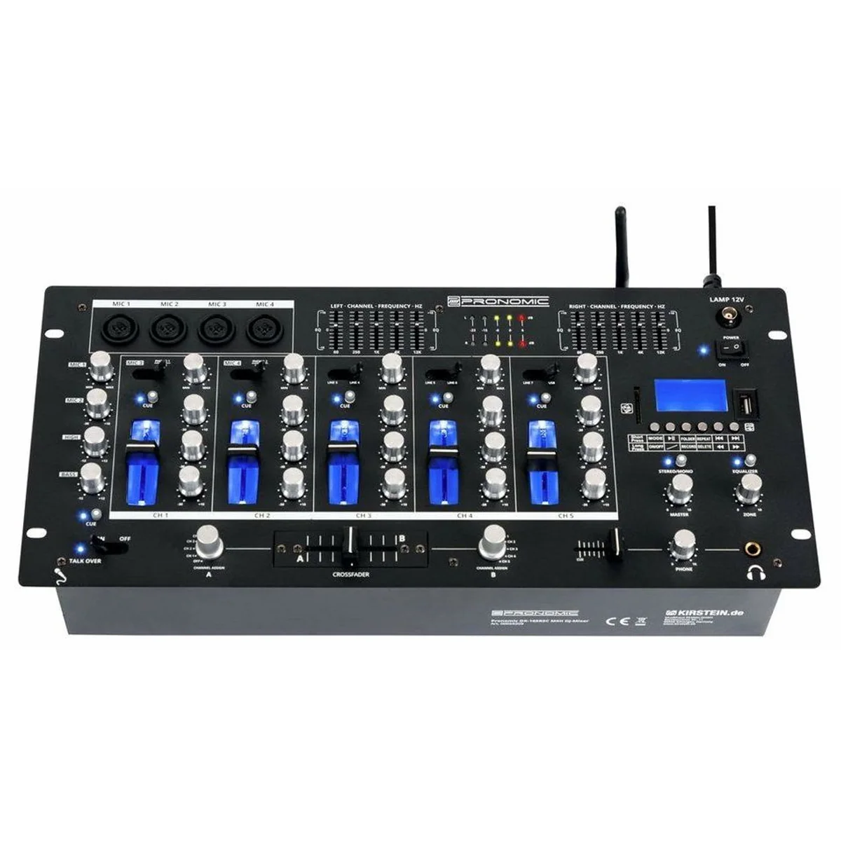 Pronomic DX-165REC MKII DJ-Mixer, vielseitiger 5-Kanal-Mischer mit USB/SD/Bluetooth-Player 4