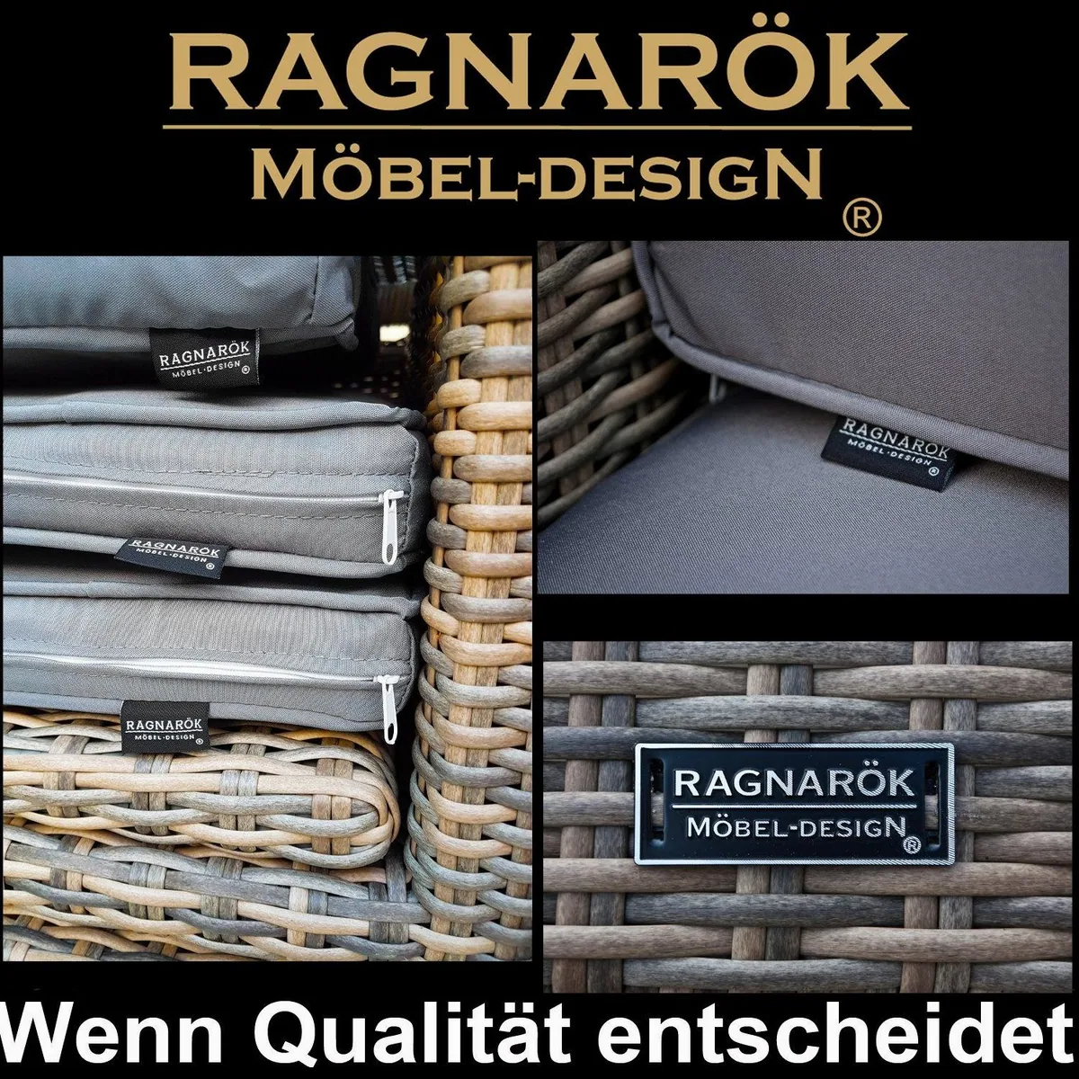 Ragnarök Möbel-Design Heimdall Esstisch Set, XL Tisch für 10 Personen, robustes Polyrattan 3