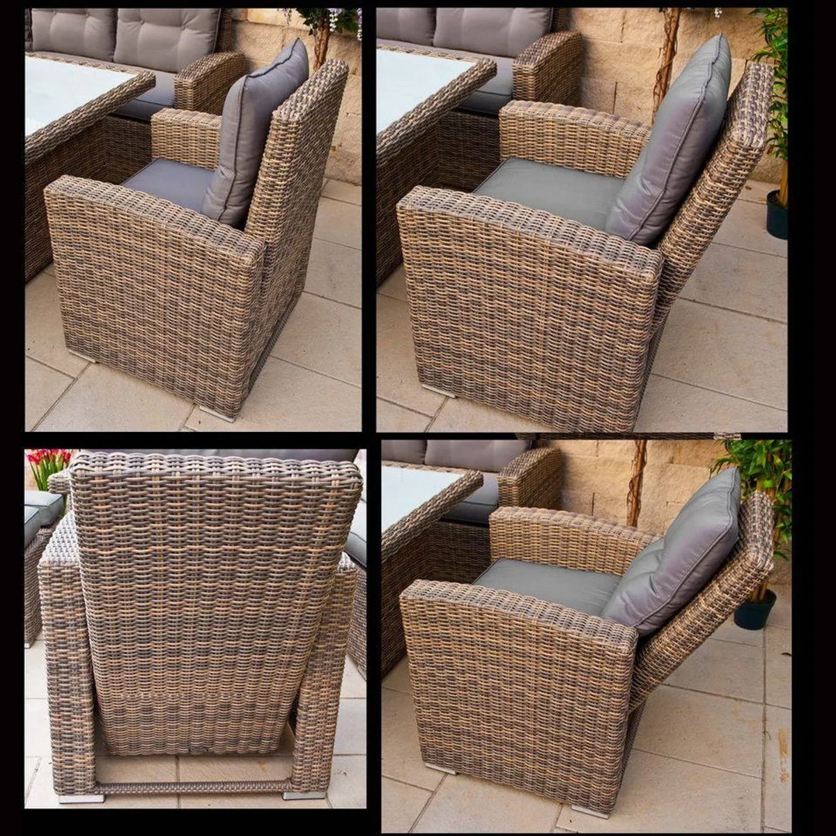 Ragnarök Möbel-Design Gartenlounge-Set Wieland XL, großzügiger Esstisch, hohe Polster, flexibel anpassbar 3