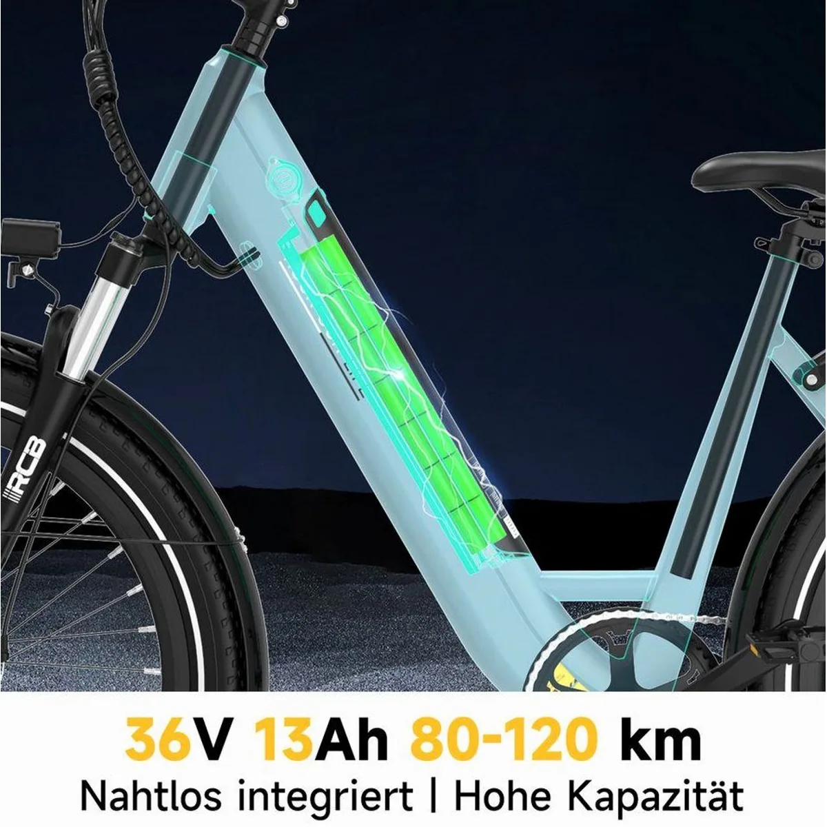 RCB E-Bike Pedelec G6, 350 W Motor, 80-120 km Reichweite, APP & NFC Technologie 2