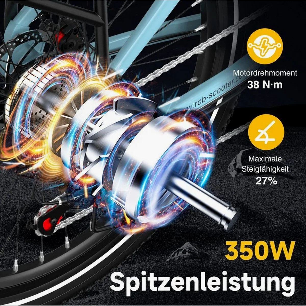 RCB E-Bike Pedelec G6, 350 W Motor, 80-120 km Reichweite, APP & NFC Technologie 5