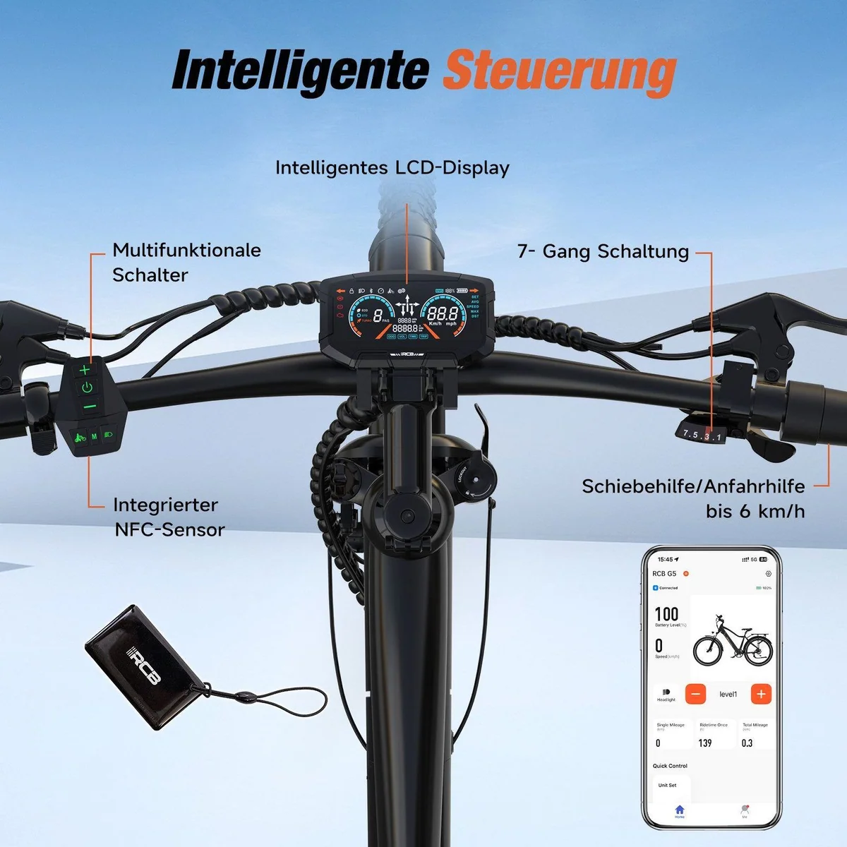 RCB E-Bike Pedelec G5, 27,5 Zoll Herren Elektrofahrrad, 80-120 km Reichweite 5