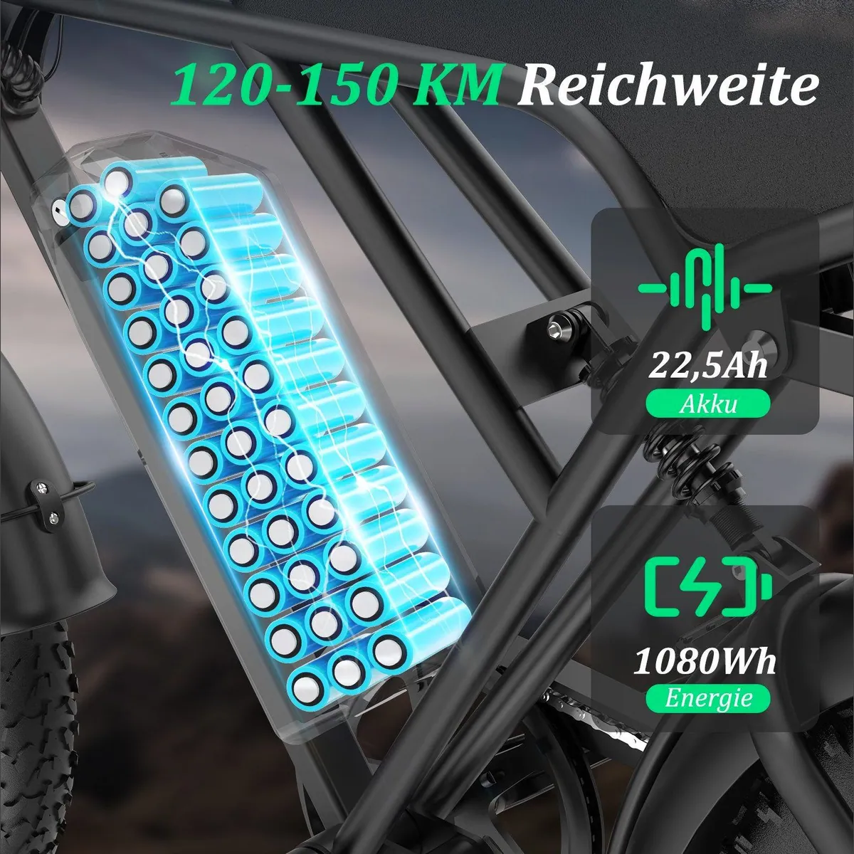 RCB E-Bike Pedelec G19, 1365W Leistung, 180 km Reichweite, Hydraulische Scheibenbremsen 3