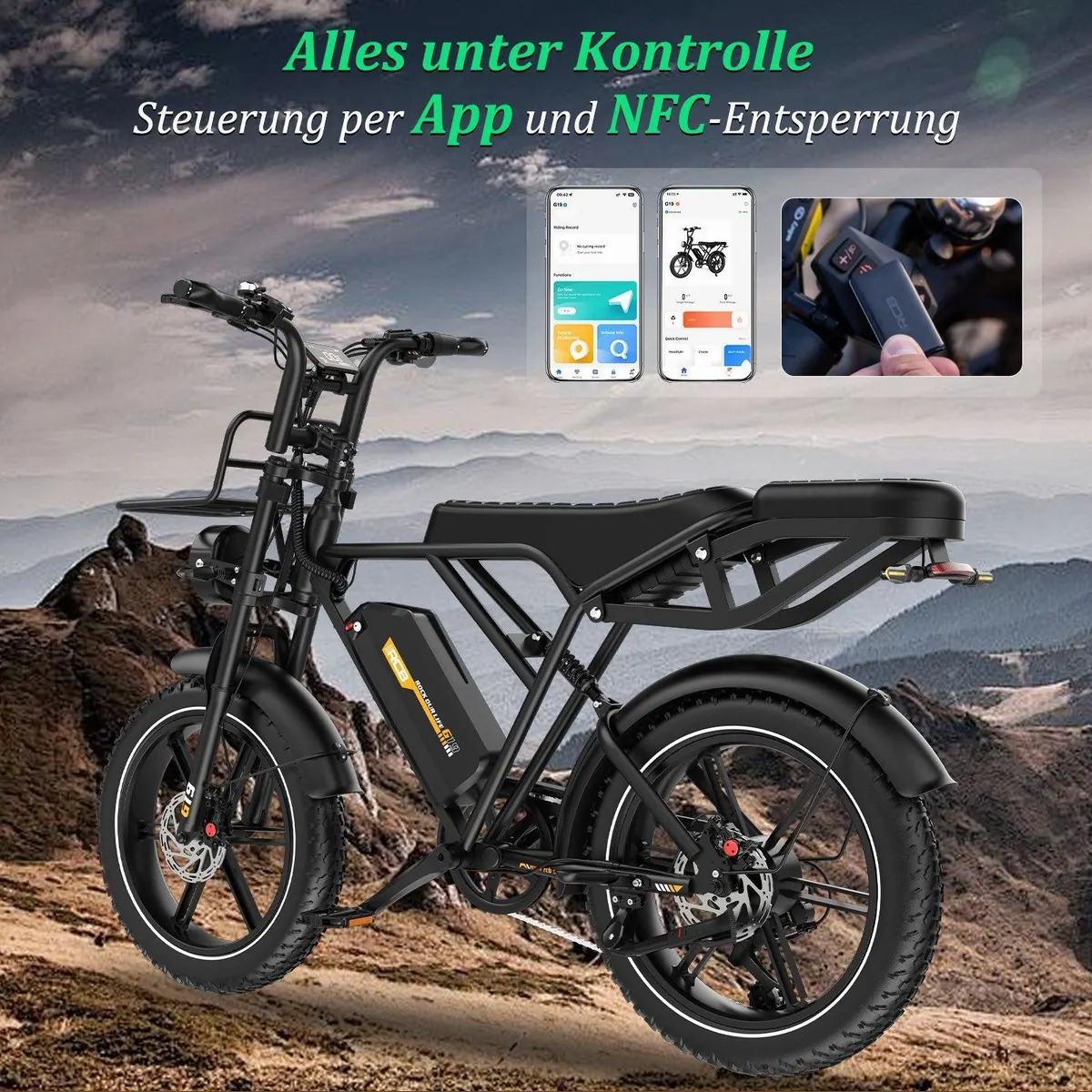 RCB E-Bike Pedelec G19, 1365W Leistung, 180 km Reichweite, Hydraulische Scheibenbremsen 4