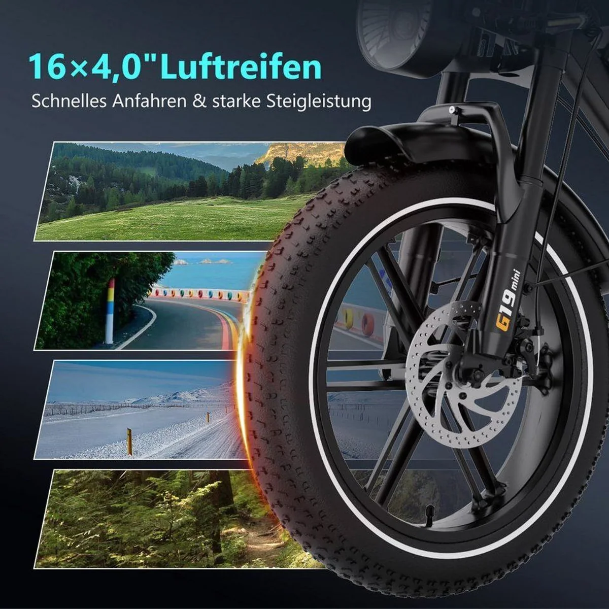 RCB G19 mini E-Bike Pedelec, kraftvoller Heckmotor, 70-100 km Reichweite 2