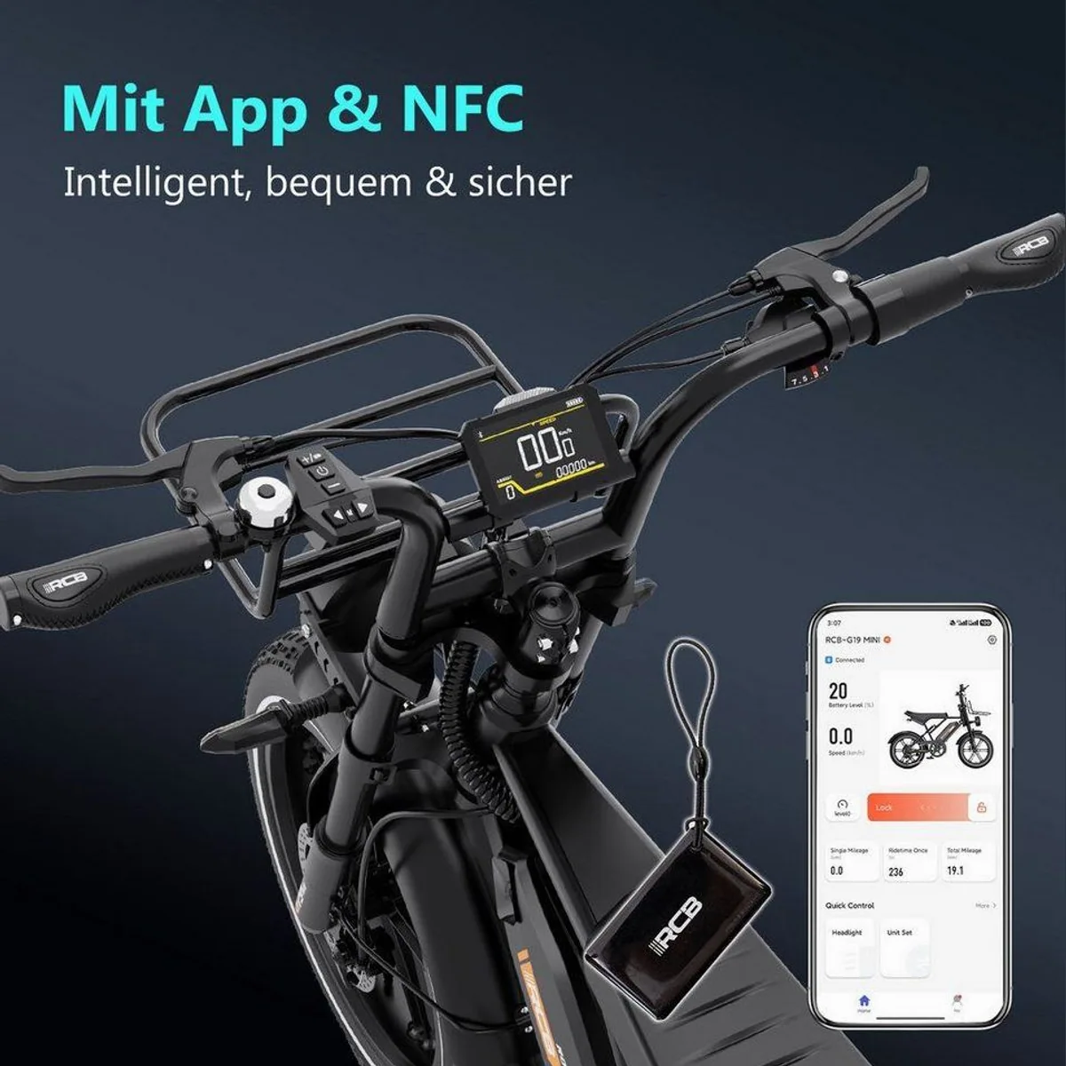 RCB G19 mini E-Bike Pedelec, kraftvoller Heckmotor, 70-100 km Reichweite 4