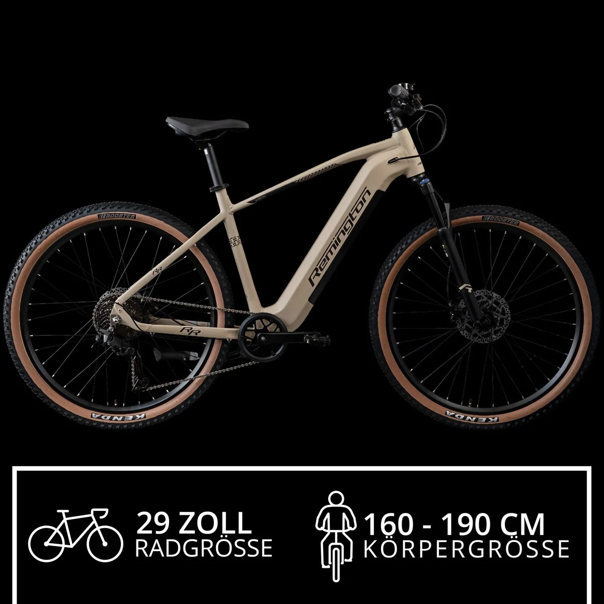 Remington XR01 E-Mountainbike, leistungsstarker 250 W Motor, 10 Gänge, 550 Wh Akku 2
