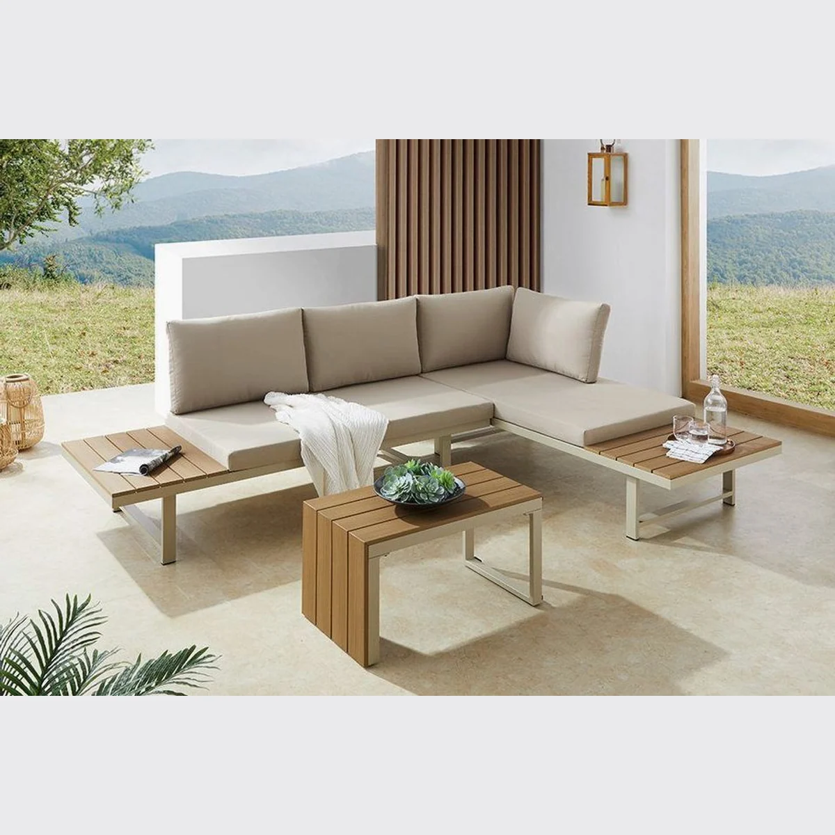 riess-ambiente IBIZA MODULAR LOUNGE, wetterfest, pflegeleicht, modular — 3-teiliges Gartenmöbel-Set