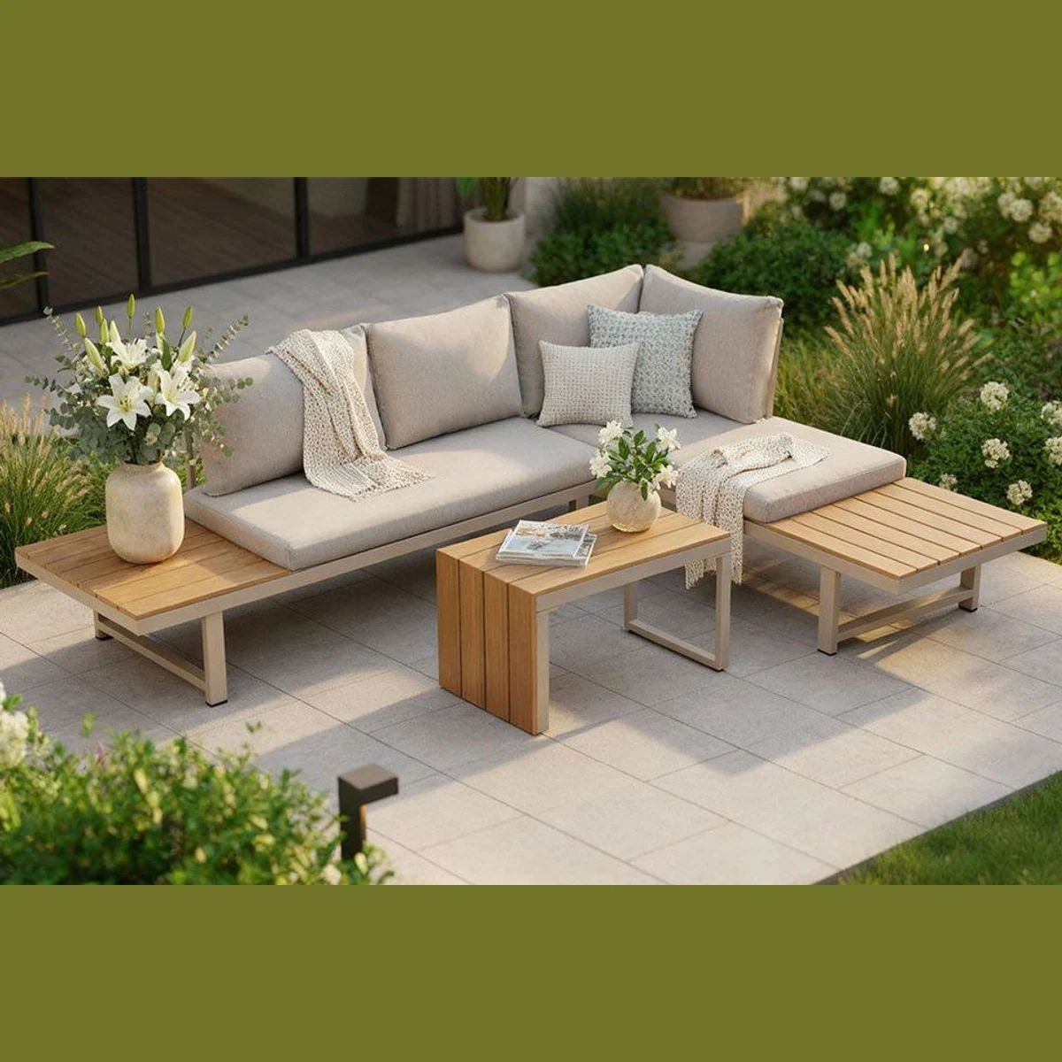 riess-ambiente IBIZA MODULAR LOUNGE, wetterfest, pflegeleicht, modular — 3-teiliges Gartenmöbel-Set 3