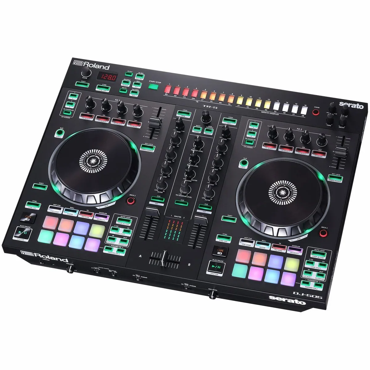 Roland DJ-505 DJ Controller, 2-Kanal mit Drumcomputer und Serato Integration 5