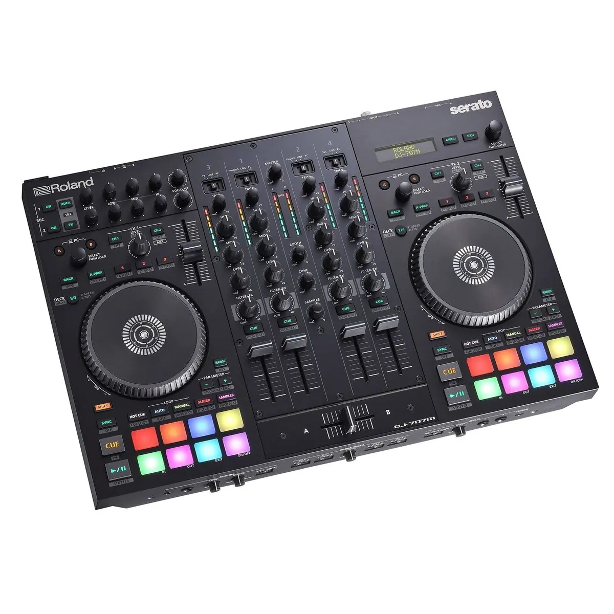Roland DJ-707M Mobiler DJ-Controller, 4 Kanäle, integriertes Mischpult 2