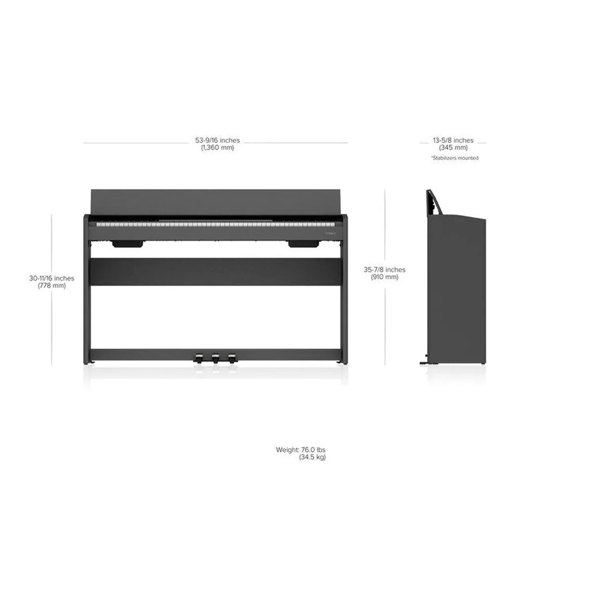 Roland F107-BKX Digitalpiano, elegantes Design, Bluetooth-Konnektivität, authentisches Spielgefühl 2