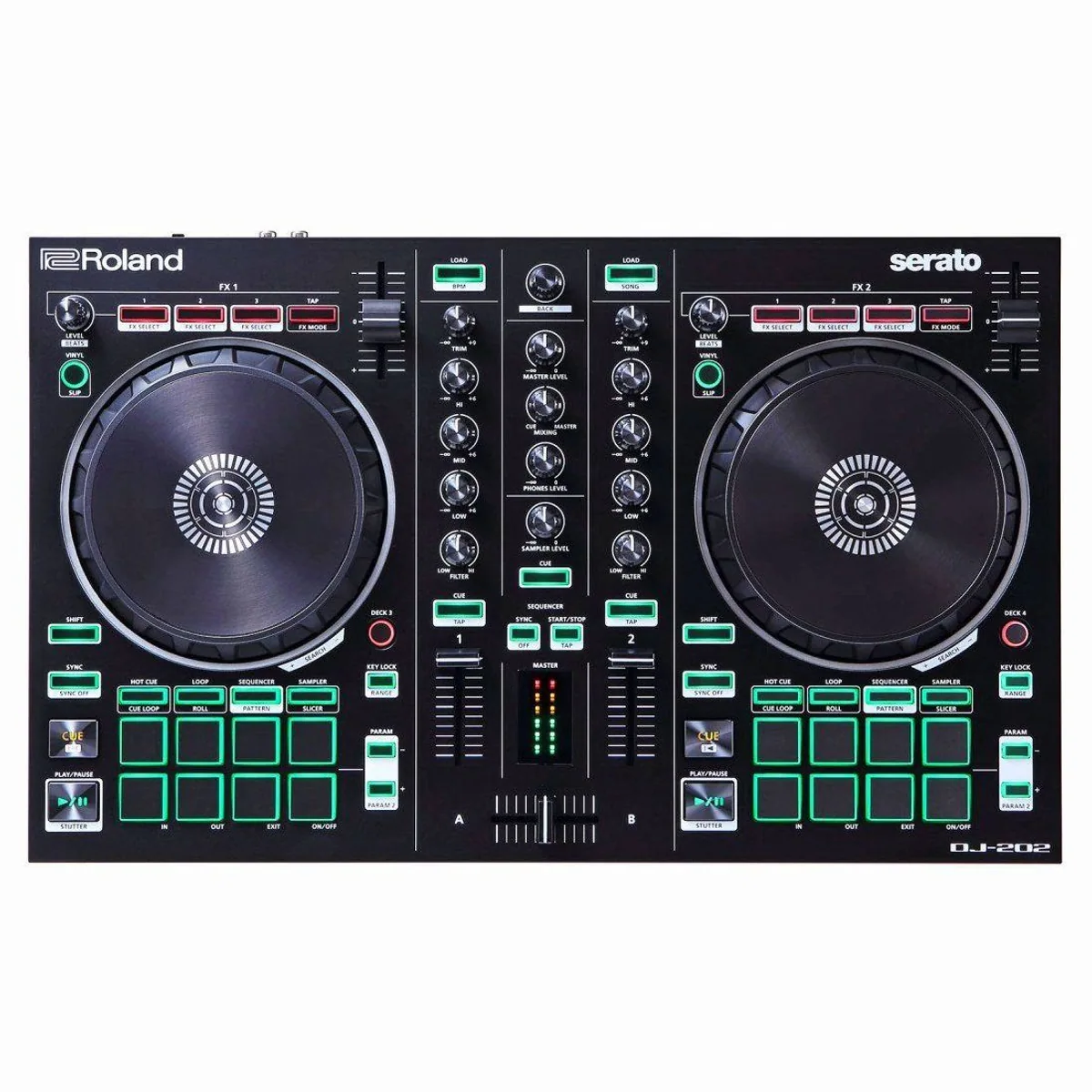 Roland DJ-202 USB-DJ-Controller, 2-Kanal, kompakt, inklusive Tasche und Tuch 2