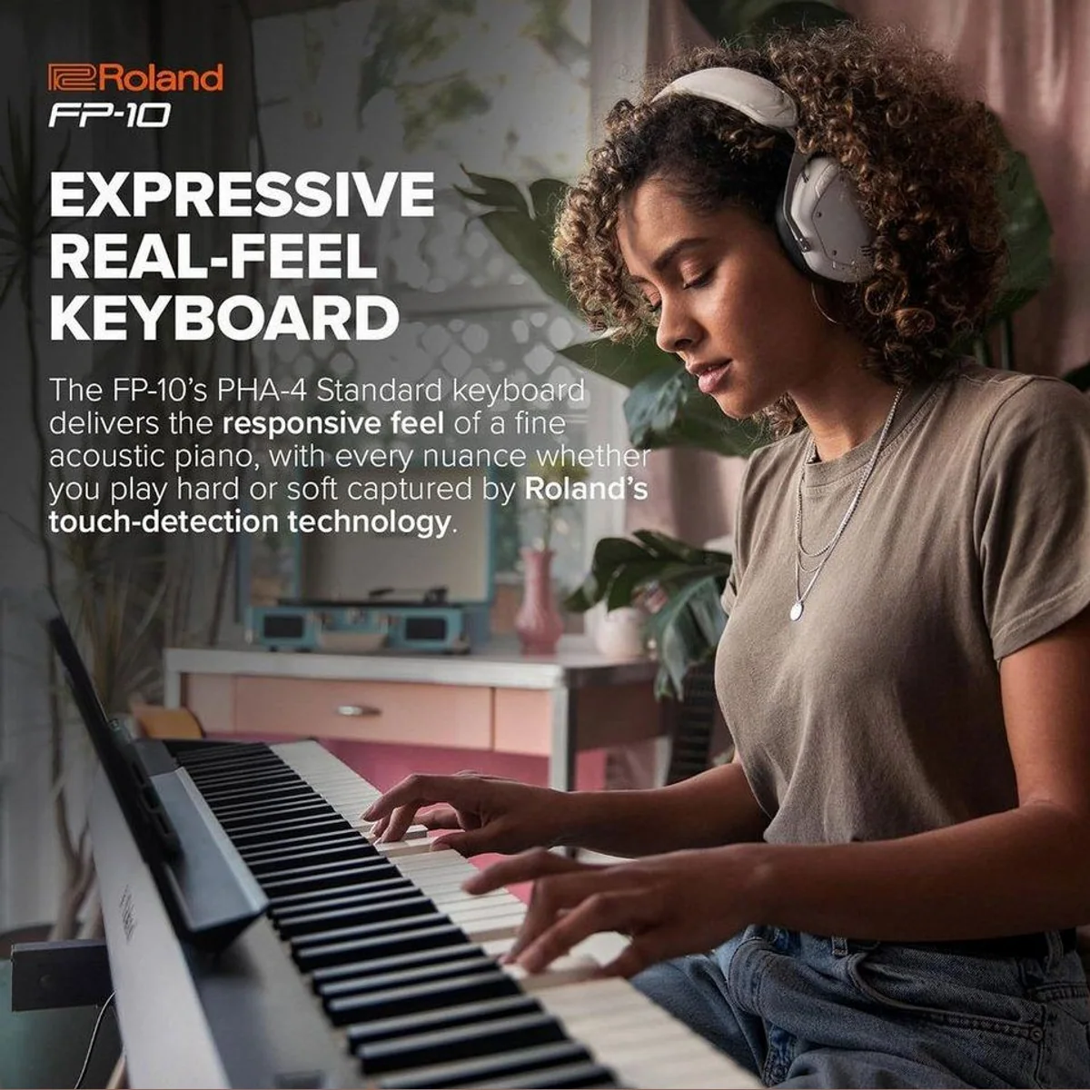 Roland FP-10 Digital Piano, PHA-4 Tastatur, SuperNATURAL Klänge — inkl. Keyboardständer 5
