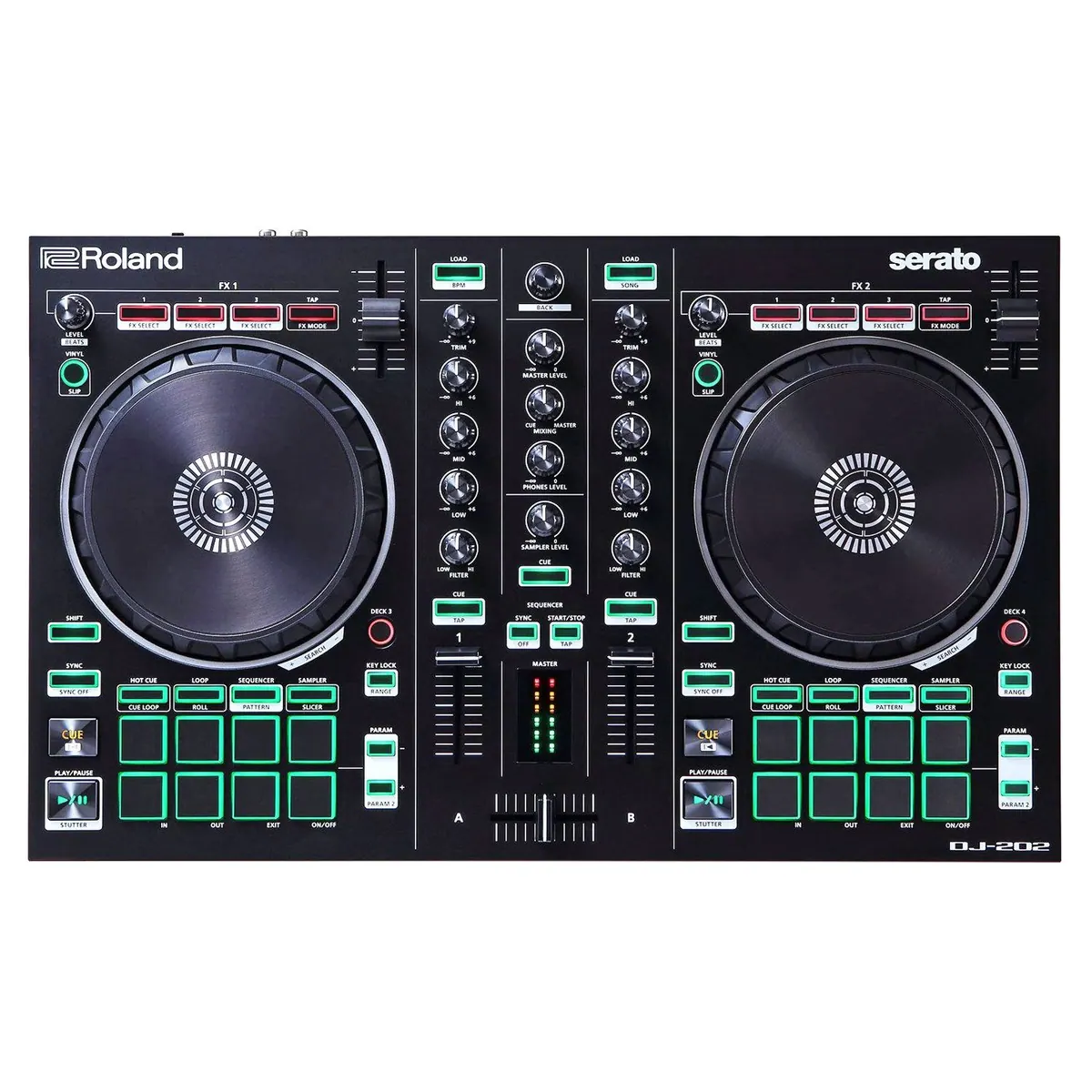 Roland DJ-202 2-Kanal USB-DJ-Controller, hervorragende Klangqualität und vielseitige Steuerung