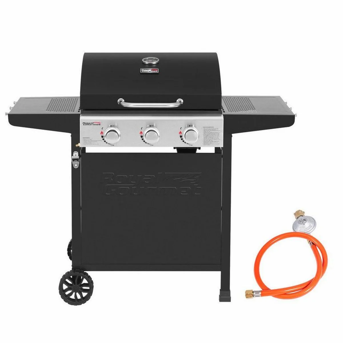 Royal Gourmet Gasgrill 3 Brenner, 9 kW Leistung, elegantes Design — ideal für Garten und Terrasse