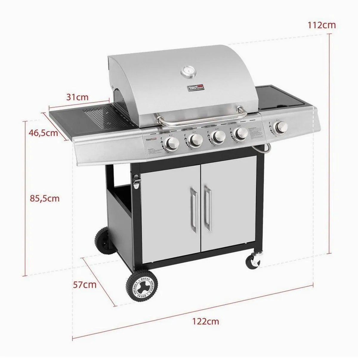 Royal Gourmet Gasgrill 4+1 Brenner, vielseitig und leistungsstark 2