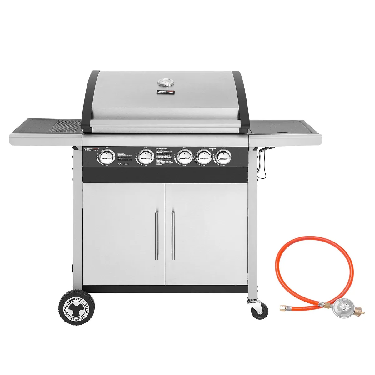 Royal Gourmet GE4001SE-G Gasgrill, 4 Brenner, Edelstahl, 14,5 kW Leistung