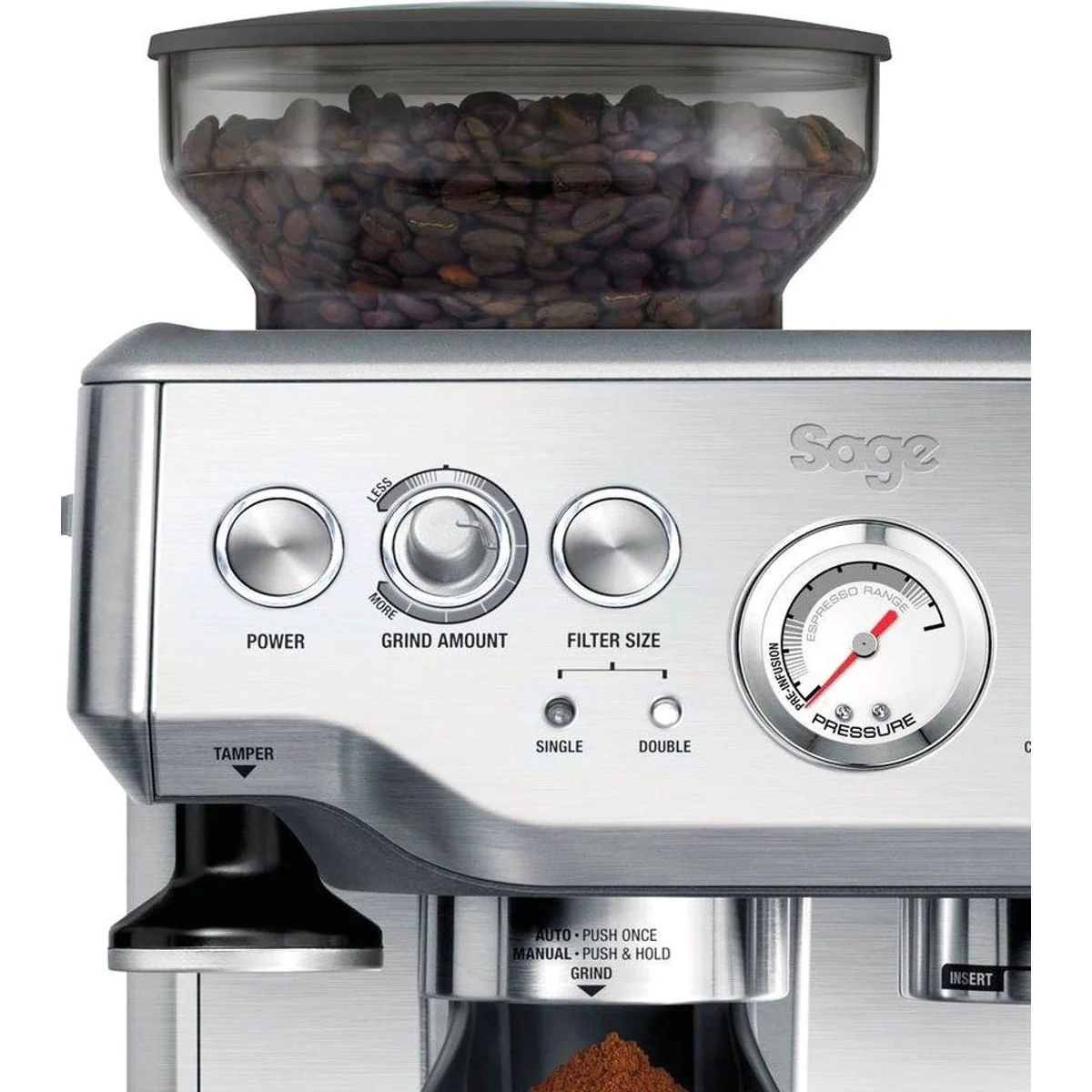 Sage The Barista Express SES875BSS2EEU1A, integriertes Kegelmahlwerk, PID-Regler, leistungsstarke Dampfdüse 2