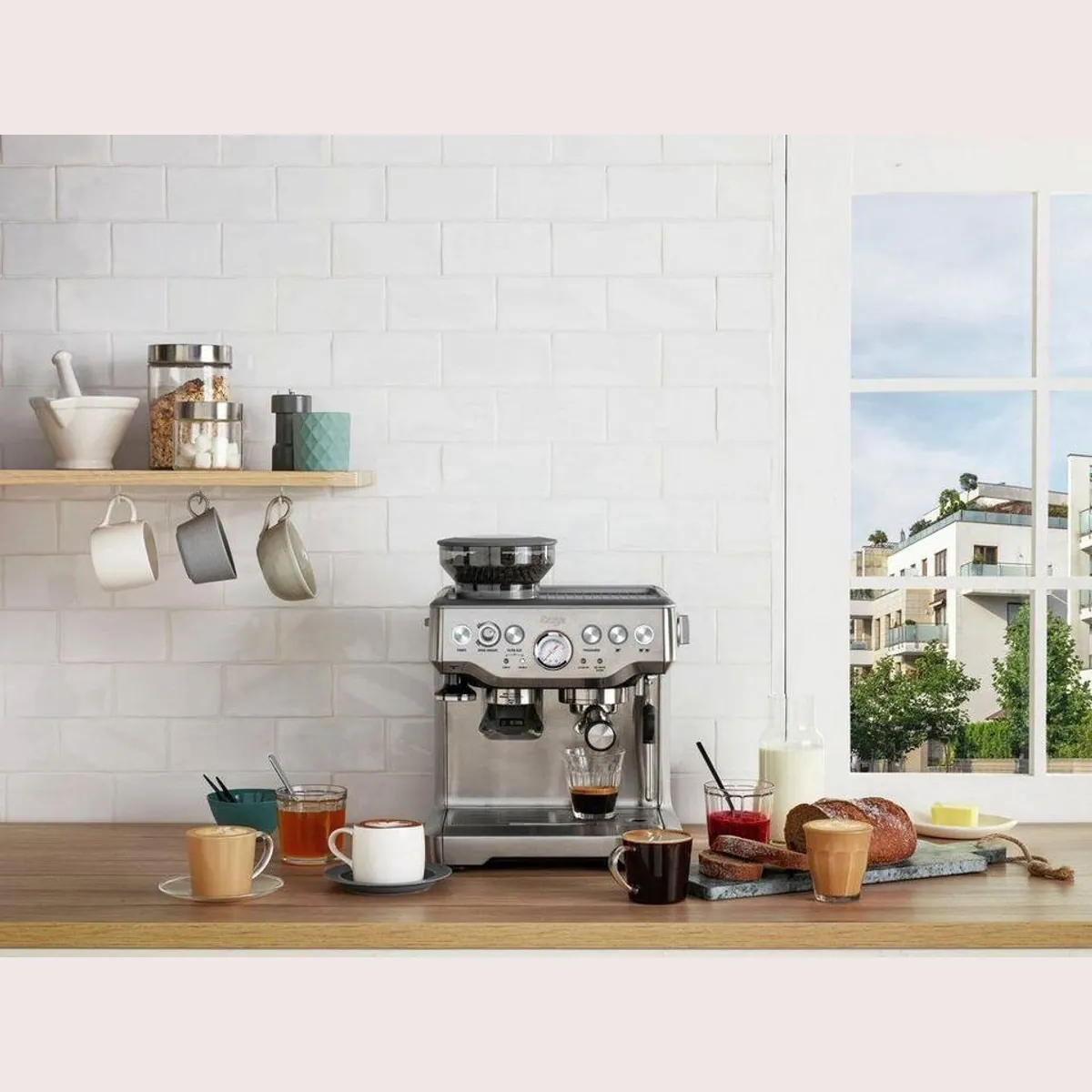 Sage The Barista Express SES875BSS2EEU1A, integriertes Kegelmahlwerk, PID-Regler, leistungsstarke Dampfdüse 5