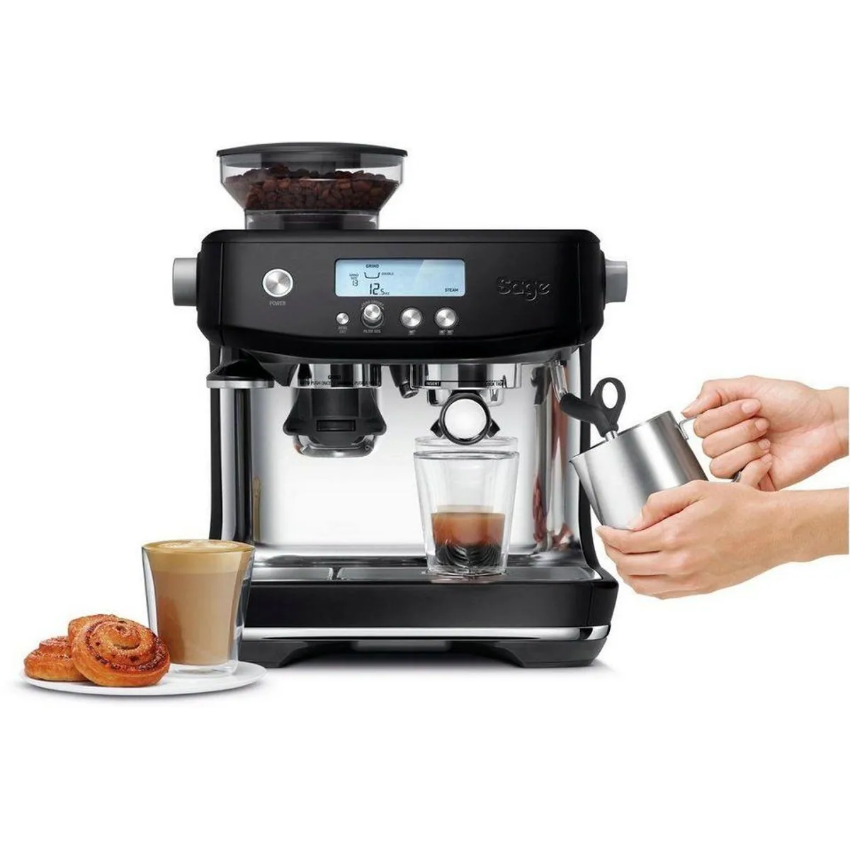 Sage The Barista Pro SES878BTR4EEU1, espressozubereitung, integriertes Kegelmahlwerk, PID-Regler 3