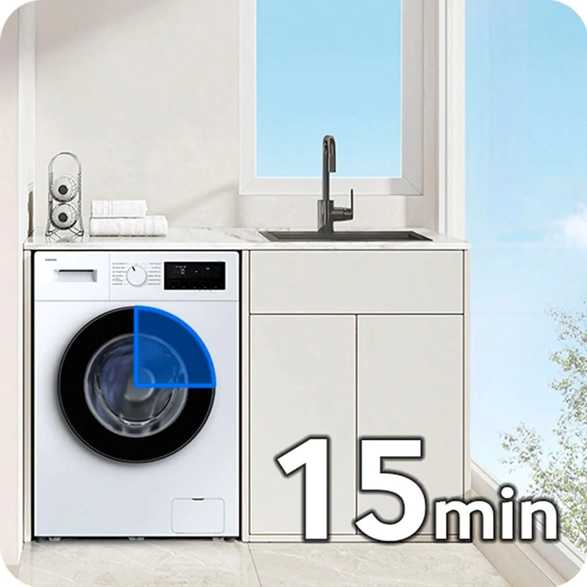 Samsung WW90FG3M05AW Waschmaschine, 9 kg Fassungsvermögen, 1400 U/min — energieeffizient, leise, innovative Schaumerkennung 5