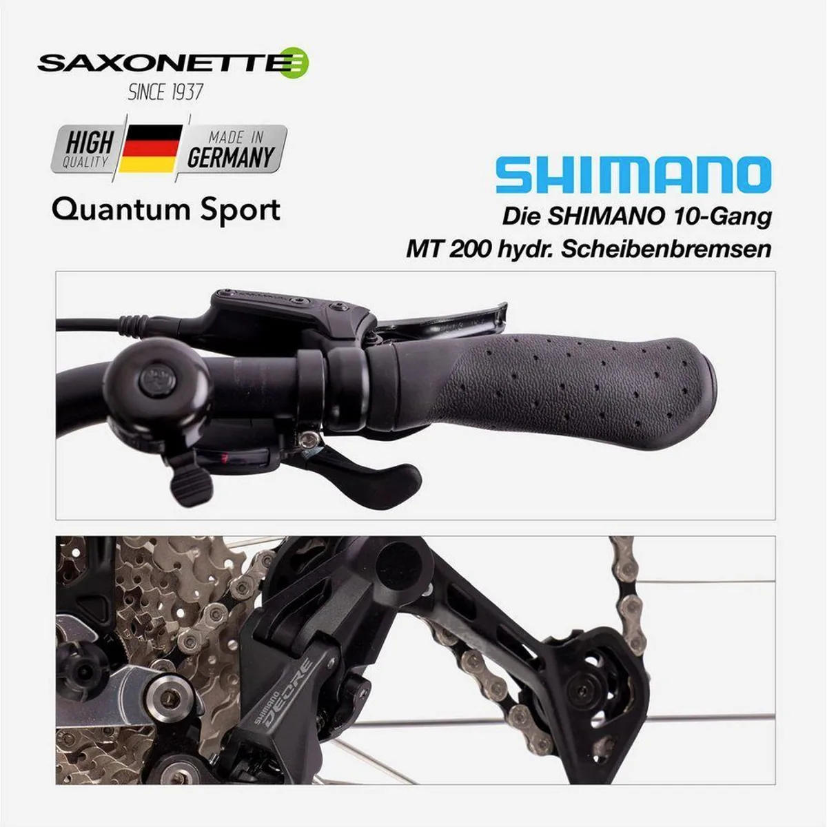 SAXONETTE Quantum Sport E-Bike, 250 W Mittelmotor, 540 Wh Akku, Shimano 8-Gang 4