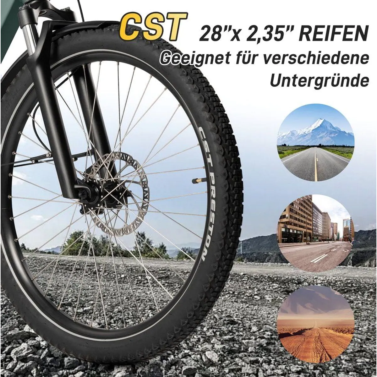 SAXXX E-Bike Cityrad, 250 W Heckmotor, 468 Wh Akku, 7-Gang SHIMANO Altus 5