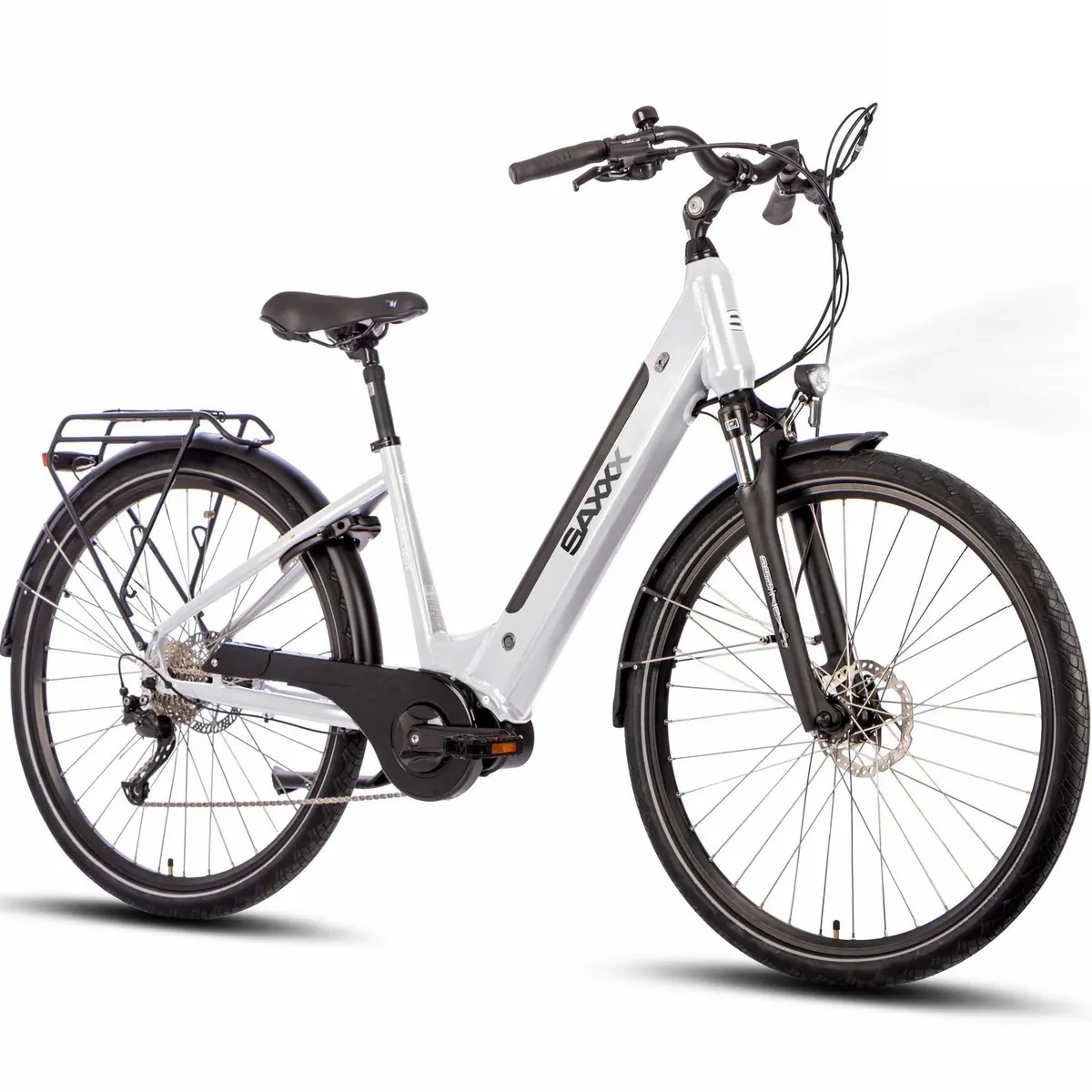 SAXXX E-Bike Deluxe Sport, kraftvoller Mittelmotor, hohe Reichweite — ideal für Stadt und Touren