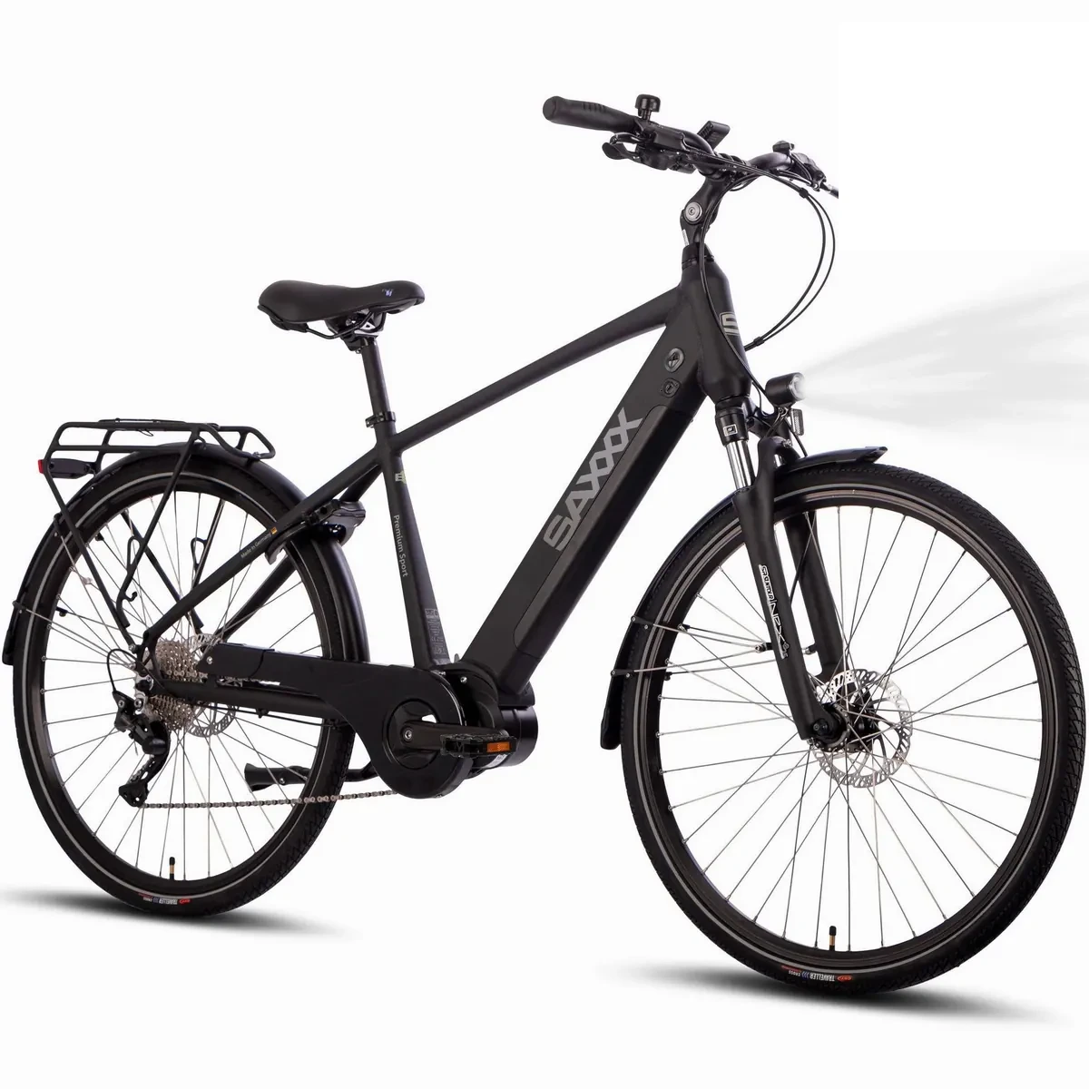SAXXX E-Bike Trekkingrad 28 Zoll, 10-Gang Shimano Deore, Mittelmotor, 522 Wh