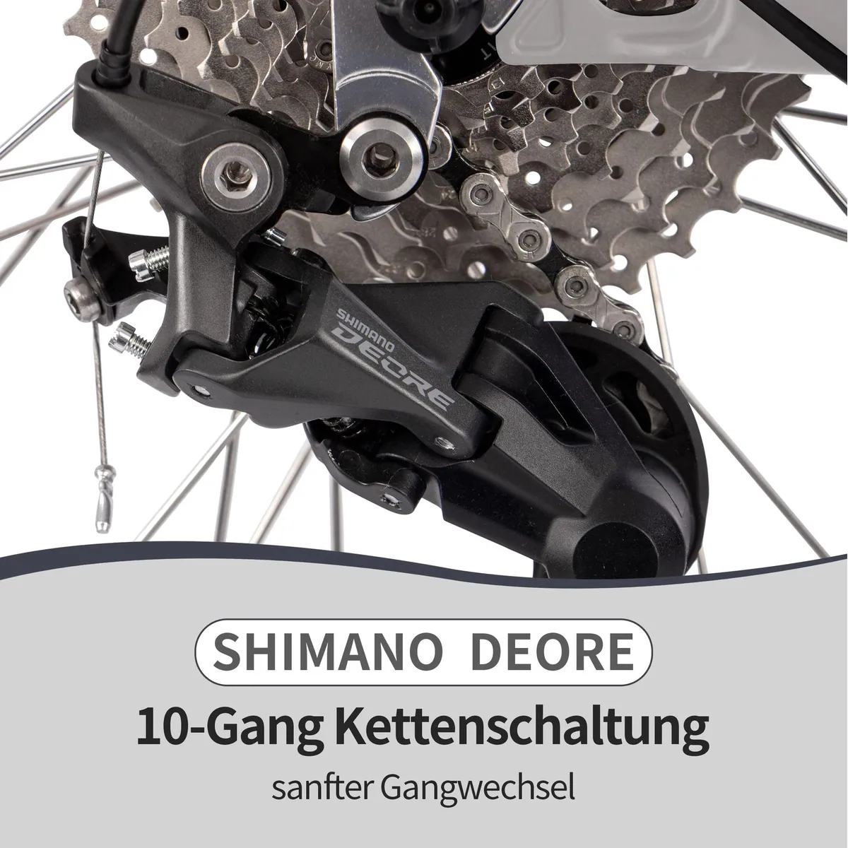 SAXXX E-Bike Trekkingrad, 540Wh Akku, 10-Gang SHIMANO Deore, hydraulische Scheibenbremsen 4