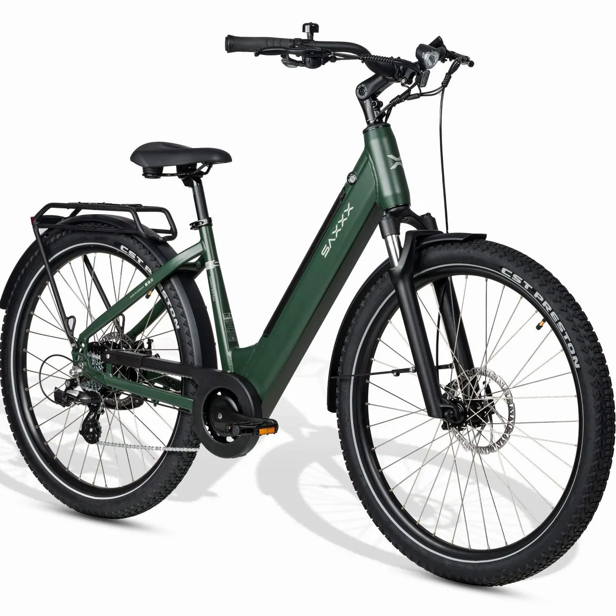 SAXXX E-Bike Cityrad 28 Zoll, 250W Heckmotor, abnehmbarer Akku, 7-Gang SHIMANO