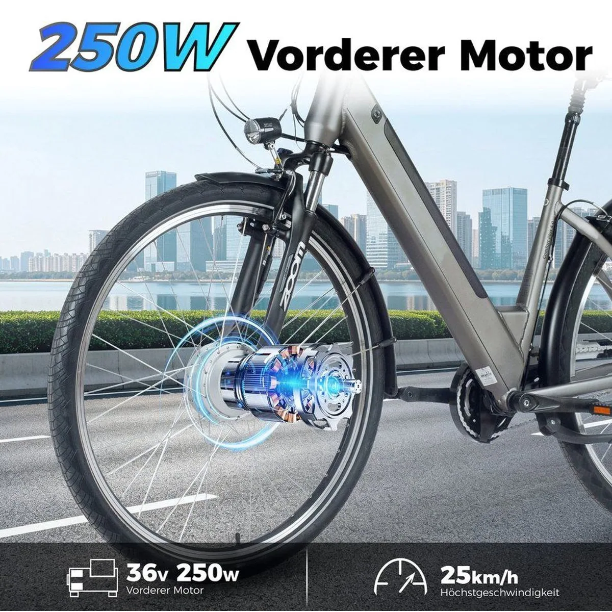 SAXXX E-Bike Cityrad 28'', urbaner Komfort, 418Wh, 100km Reichweite 4