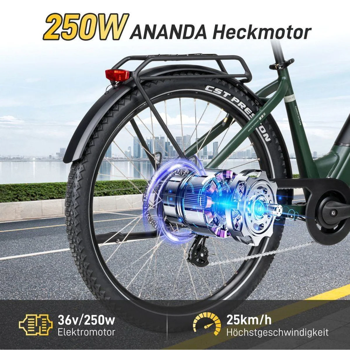 SAXXX SUV E-Bike Cityrad, 250W Heckmotor, 468Wh Akku, 120 km Reichweite 4
