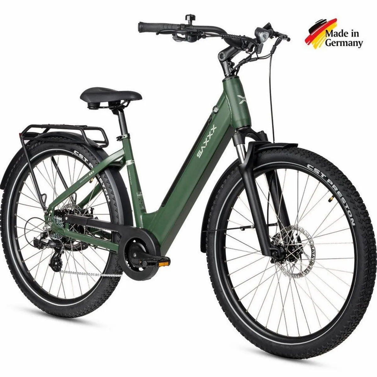 SAXXX E-Bike Cityrad, 250 W Motor, 468 Wh Akku, 7-Gang SHIMANO Altus