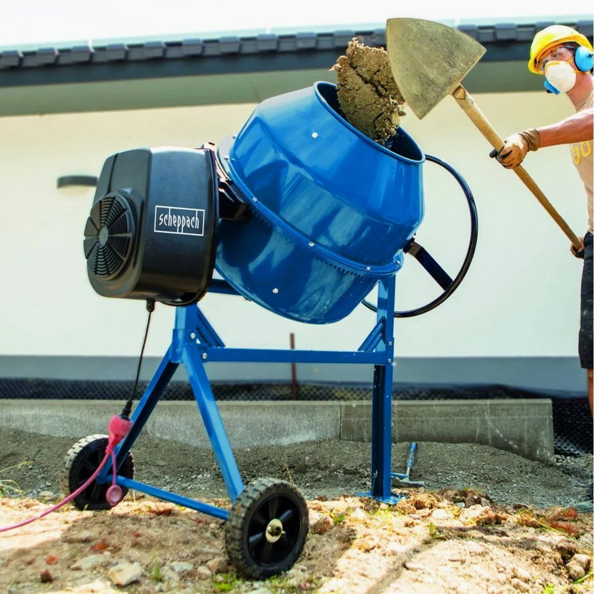 Scheppach MIX160 Betonmischer, 160 l Fassungsvermögen, 650 W Motorleistung, hohe Stabilität 2