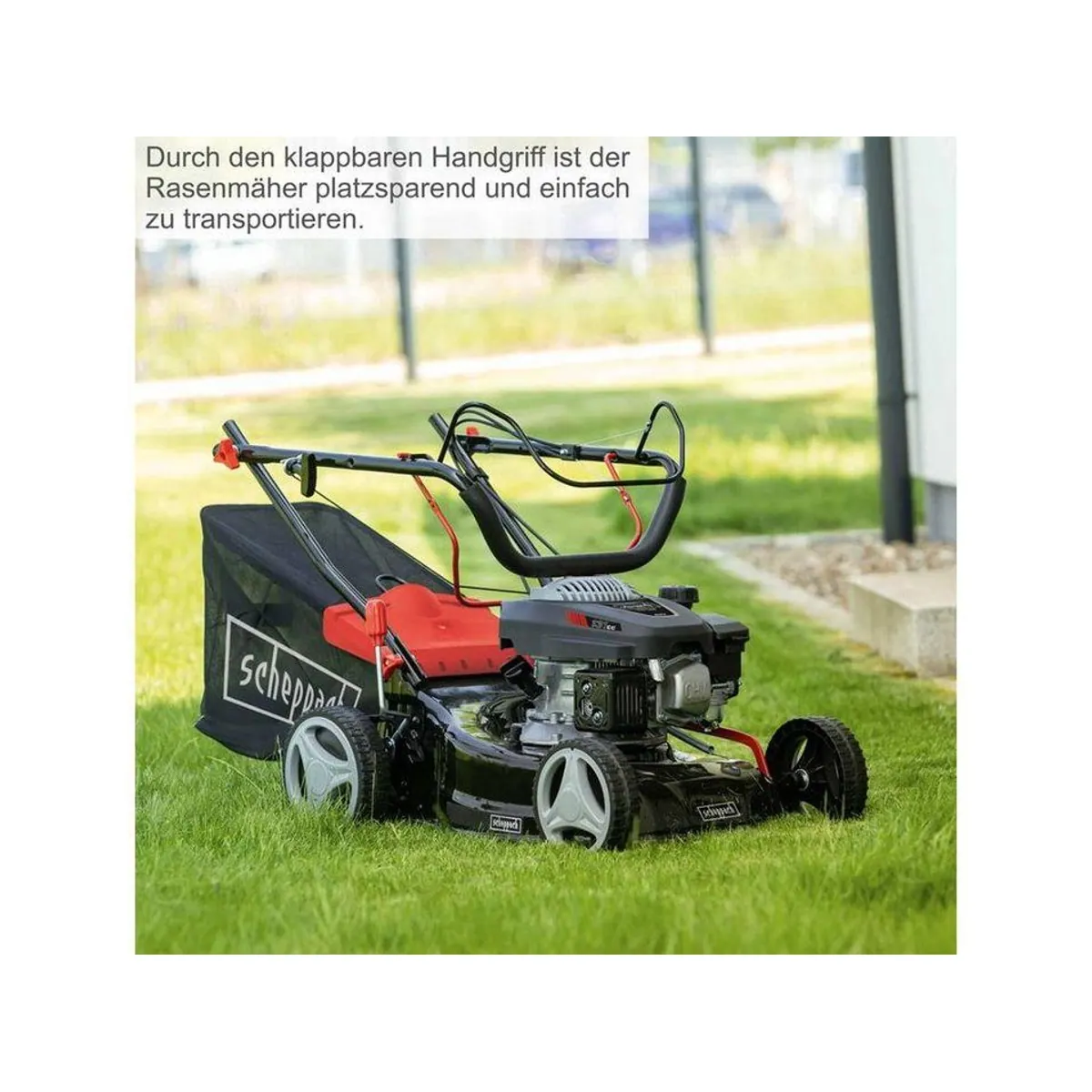 Scheppach RM420A Benzinrasenmäher, 42 cm Schnittbreite, Radantrieb, 3,3 PS 3