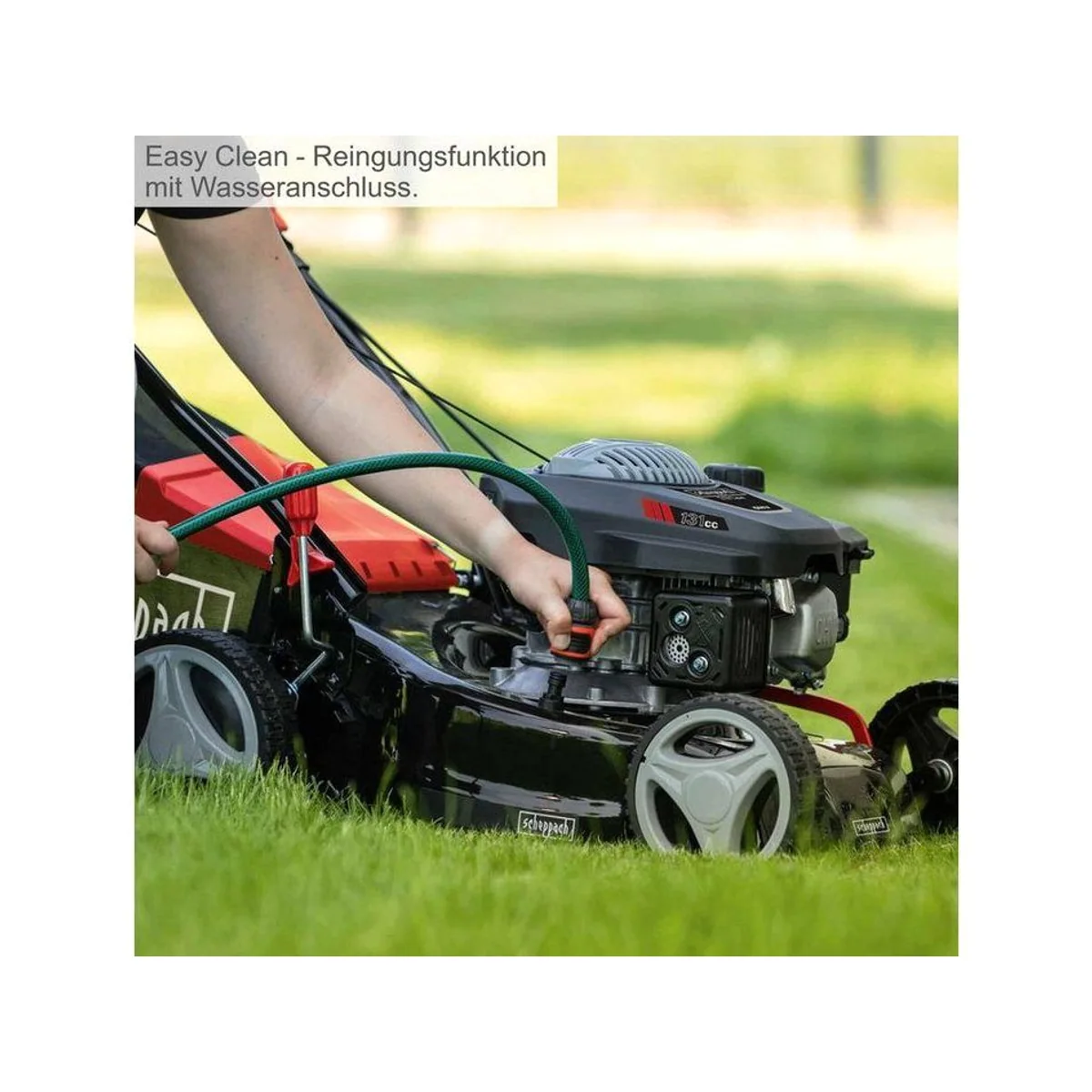 Scheppach RM420A Benzinrasenmäher, 42 cm Schnittbreite, Radantrieb, 3,3 PS 4