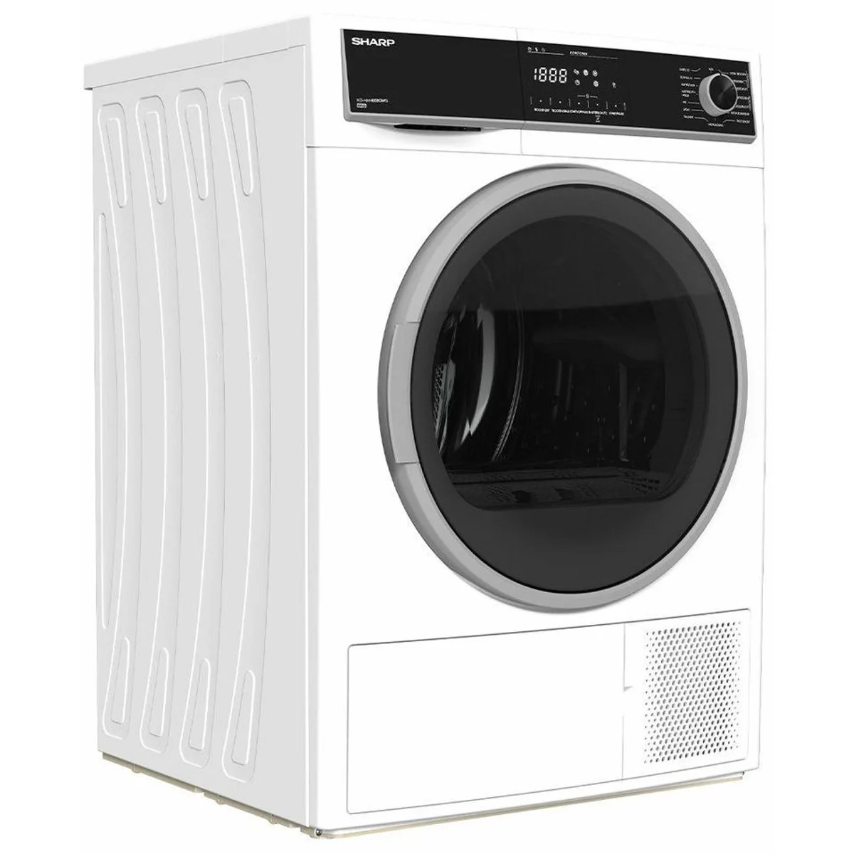 Sharp KD-HHH8S8GW3-DE Wärmepumpentrockner, Energieeffizienz, BubbleDrum-Technologie, 15 Programme