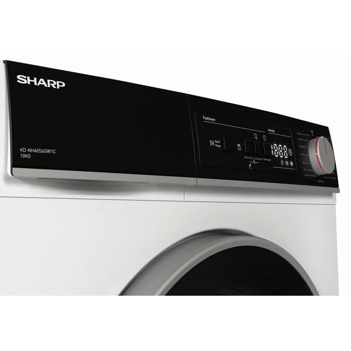 Sharp KD-NHA0S6GW1C-DE Wärmepumpentrockner, 10 kg Fassungsvermögen, energieeffizient, XL-Glas-Tür 3