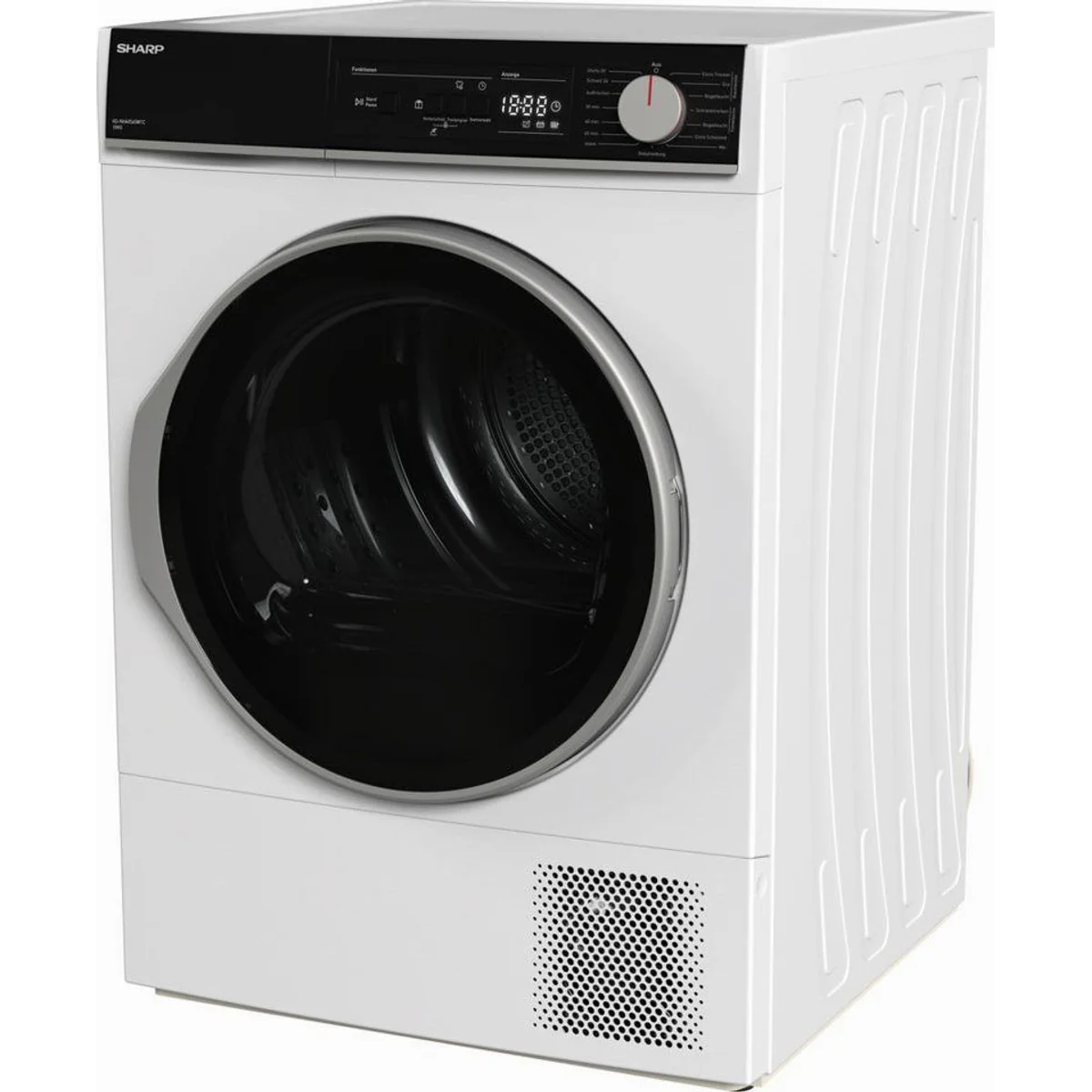 Sharp KD-NHA0S6GW1C-DE Wärmepumpentrockner, 10 kg Fassungsvermögen, energieeffizient, XL-Glas-Tür 4