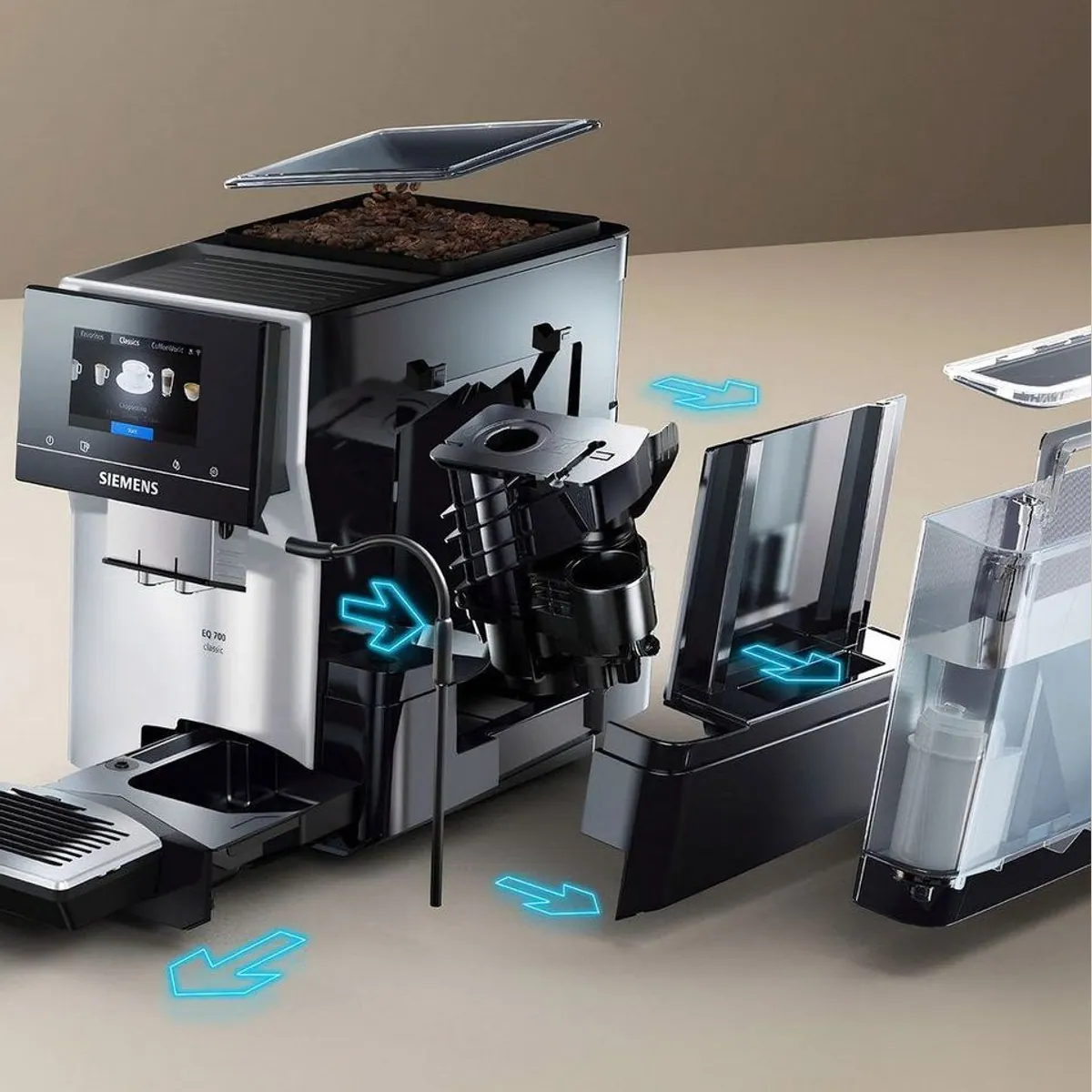 SIEMENS EQ.700 Kaffeevollautomat, Vielseitige Rezeptvielfalt, Intuitives Touch-Display, Personalisierbare Aromen 3