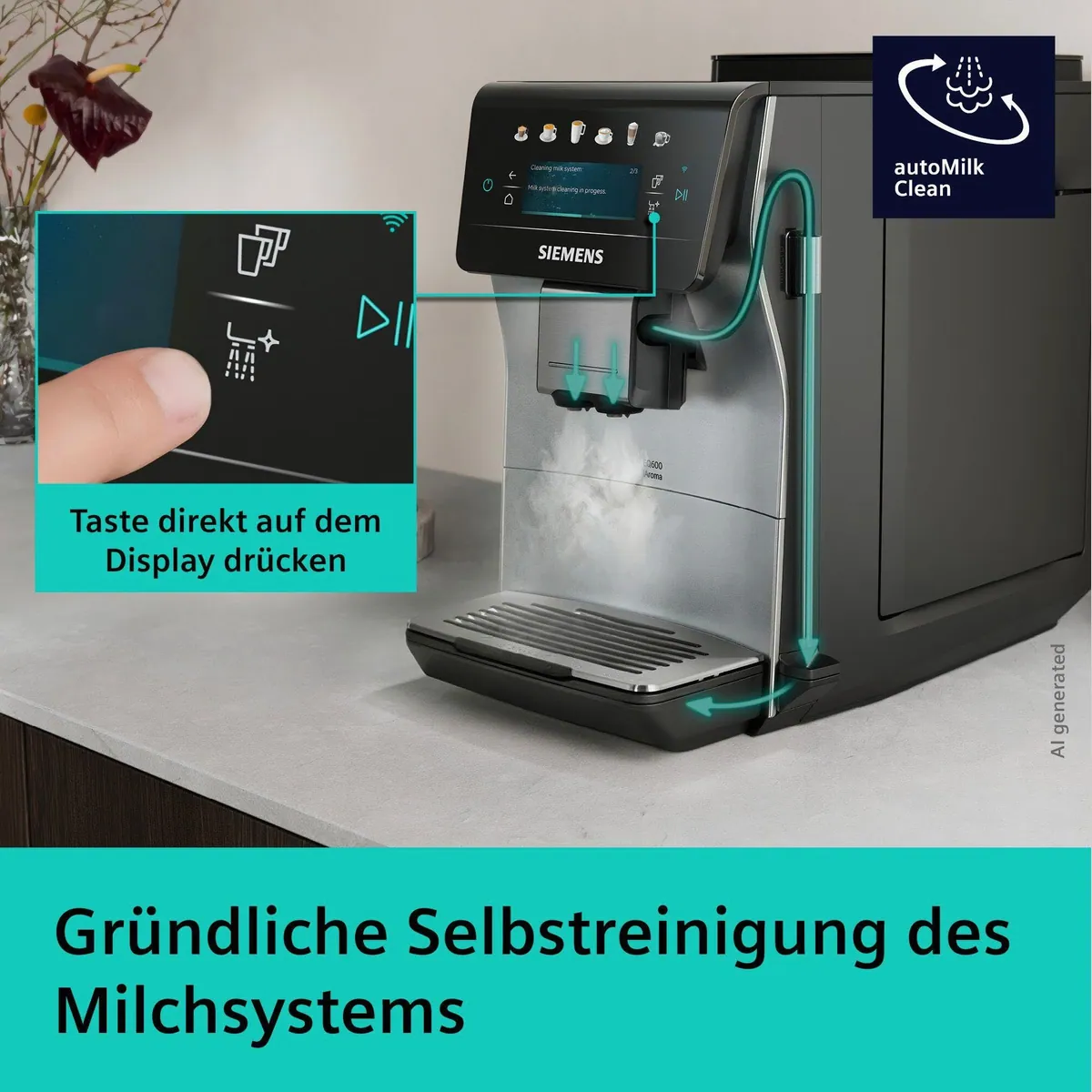 SIEMENS EQ600 TP603E07 Kaffeevollautomat, 6 Getränke, Keramikmahlwerk, Doppeltassenfunktion 4
