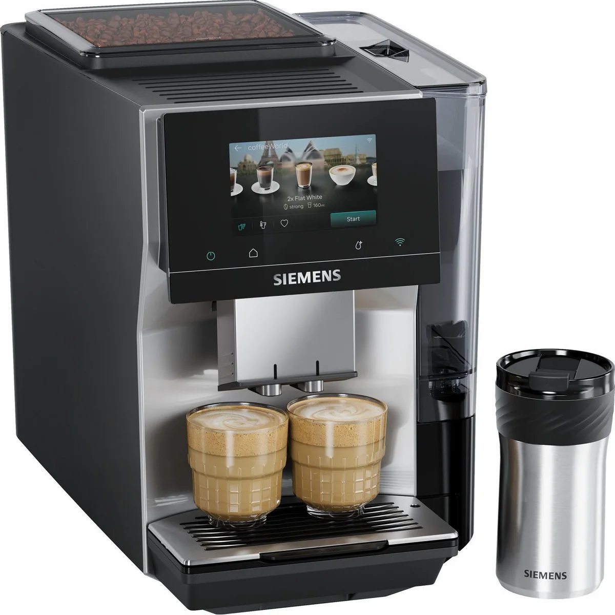 SIEMENS EQ700 TP725ET7 Kaffeevollautomat, 41 Kaffeespezialitäten, Full-Touch-Display, individuelle Anpassung