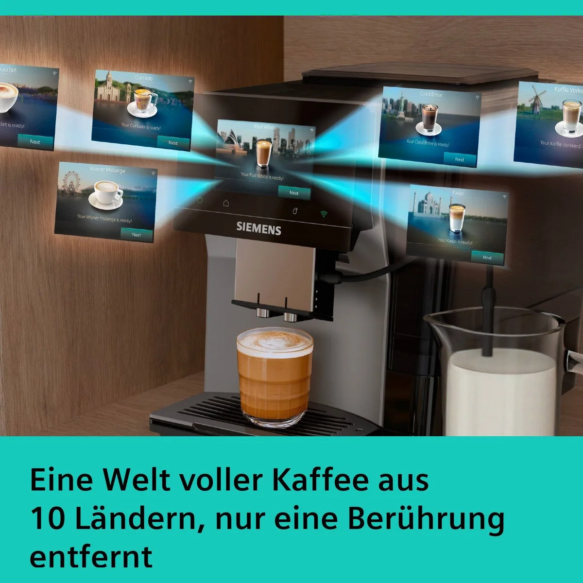 SIEMENS EQ700 TP725ET7 Kaffeevollautomat, 41 Kaffeespezialitäten, Full-Touch-Display, individuelle Anpassung 2
