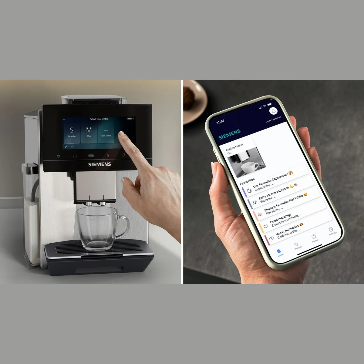 SIEMENS EQ900 TQ923E43, 41 Getränke, baristaMode, 6.8'' TFT-Display, Edelstahl 5