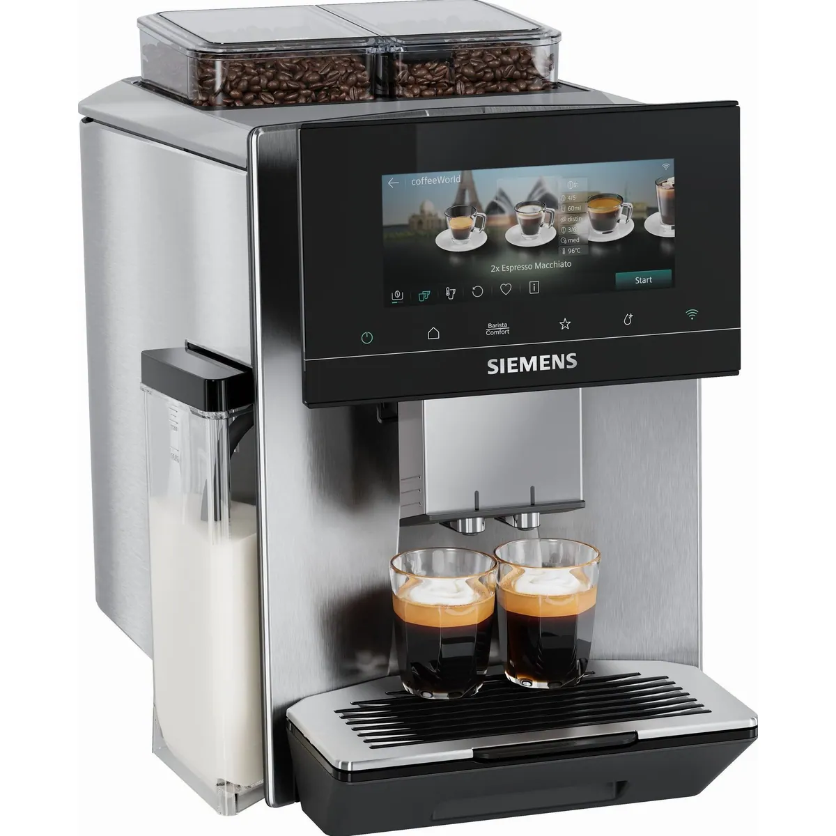 SIEMENS EQ900 TQ927E03 Kaffeevollautomat, 2 Bohnenbehälter, 41 Getränke, TFT-Display